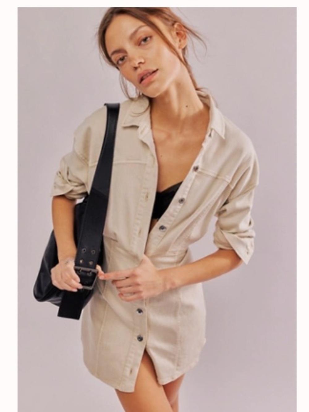 FREE PEOPLE Ivory Denim Dress